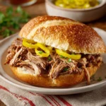 Delicious easy Italian beef sandwiches loaded with flavorful beef and spices.