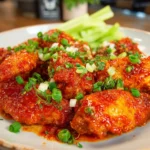 Delicious Hot Garlic Air Fryer Chicken Wings served on a plate