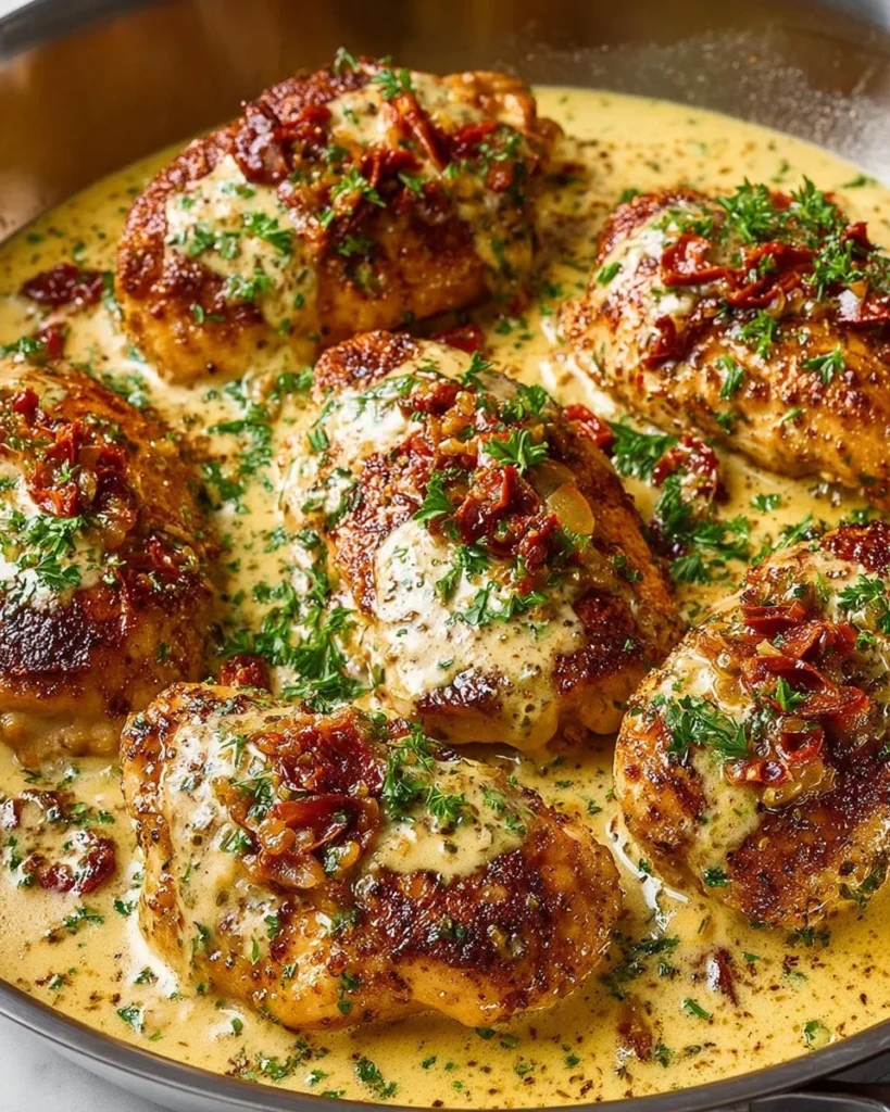 Delicious Marry Me Chicken recipe with creamy sauce and herbs