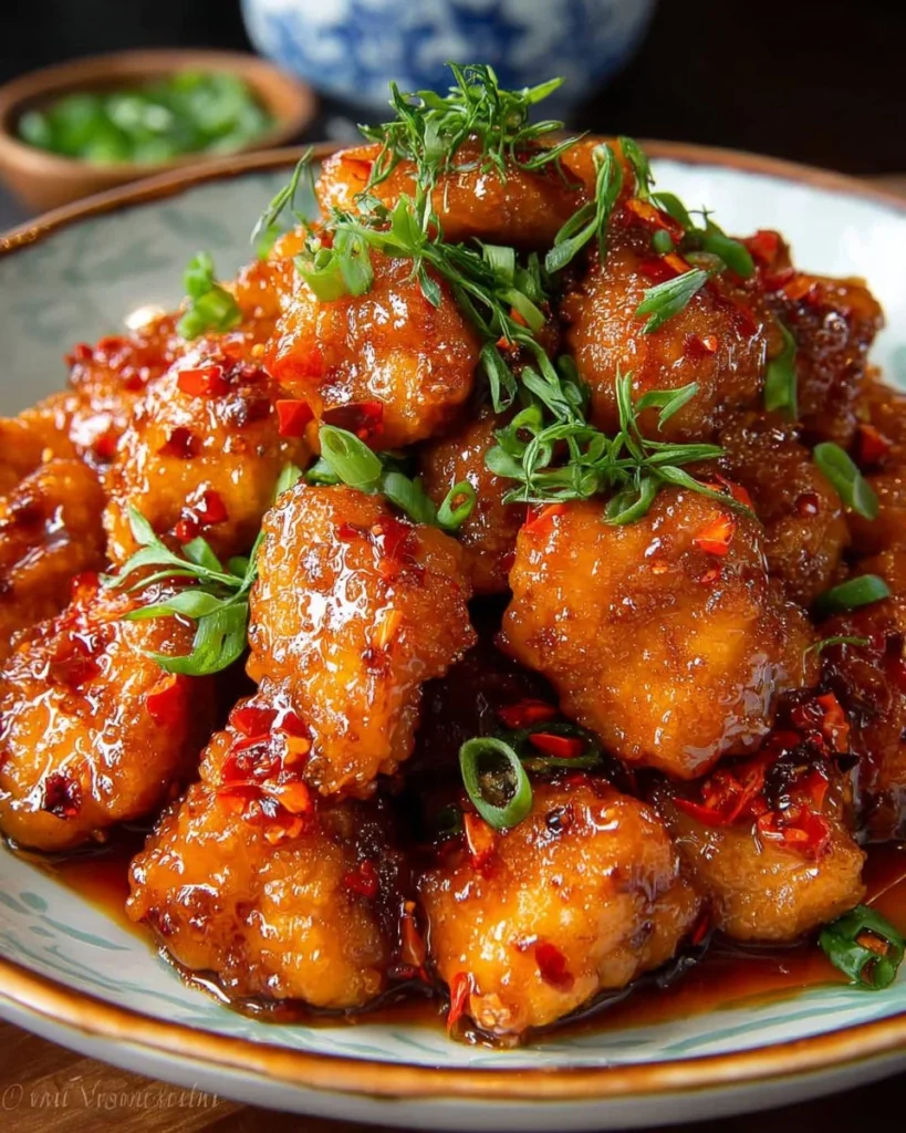 Delicious quick and easy sweet chili chicken served with vegetables