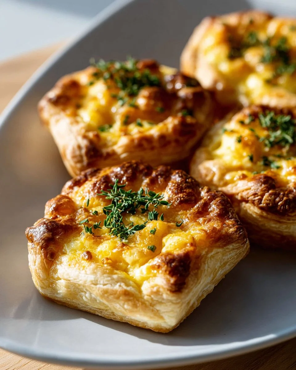 Bacon, Egg, and Cheese Breakfast Puff Pastry Cups on a plate