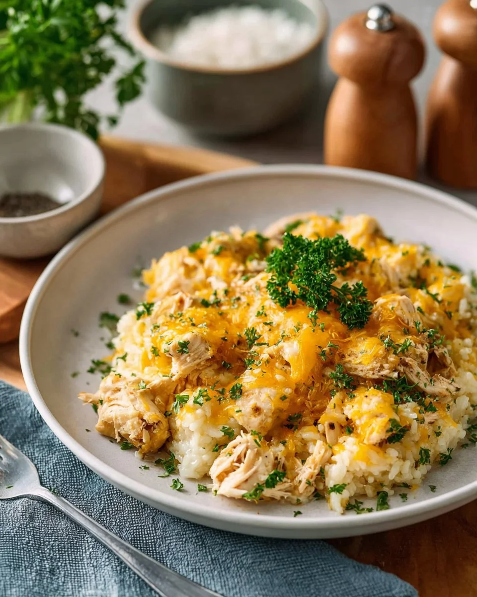 Delicious Chicken and Rice Casserole dish ready to serve.