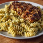 Creamy Garlic Parmesan Chicken Pasta with fresh herbs and parmesan cheese