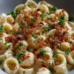 Delicious Garlic Butter Brie Pasta with herbs and cheese