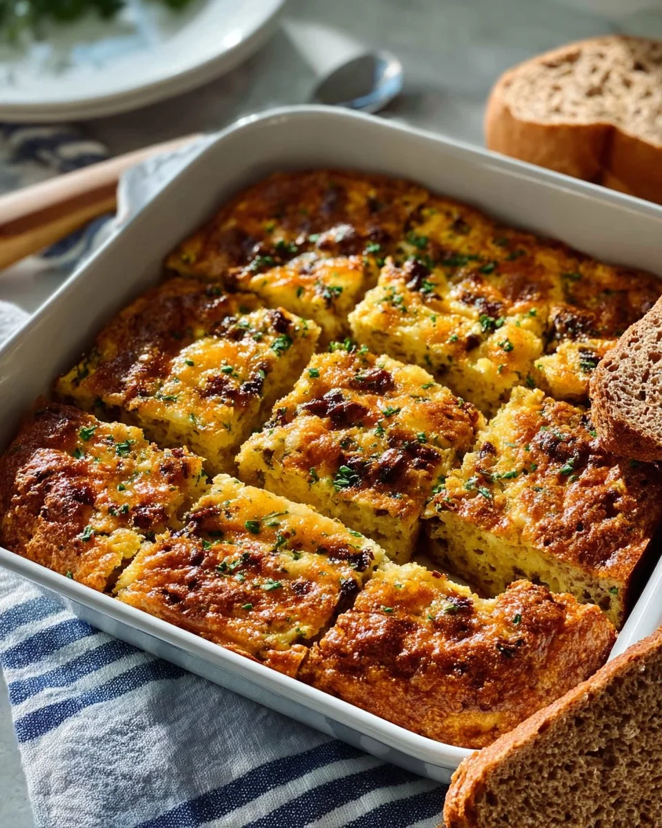 Delicious Sausage and Egg Casserole with cheese and vegetables