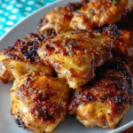 Two-ingredient crispy oven-baked BBQ chicken served on a plate