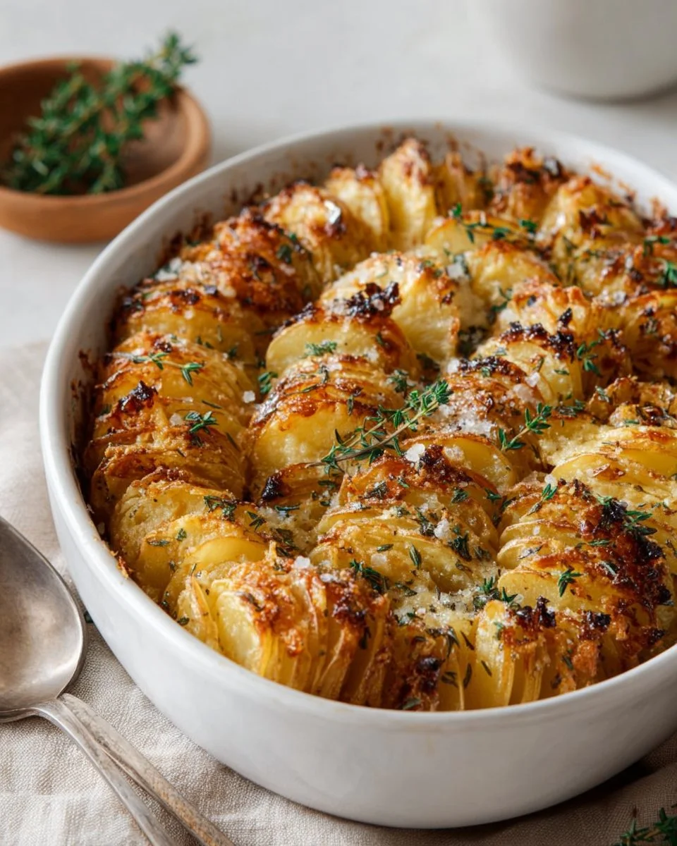 Creamy scalloped potatoes baked until golden and bubbly, a perfect side dish.