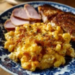 Creamy Crock Pot macaroni and cheese served in a bowl