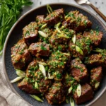 Delicious garlic butter steak bites served in a skillet
