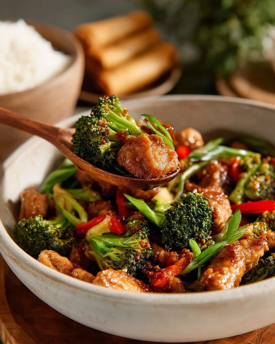 Delicious Hunan Chicken dish with vibrant vegetables and bold spices.