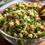 Lemon Quinoa Salad with fresh herbs and colorful vegetables