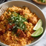 Delicious One-Pot Mexican Chicken and Rice served in a colorful bowl