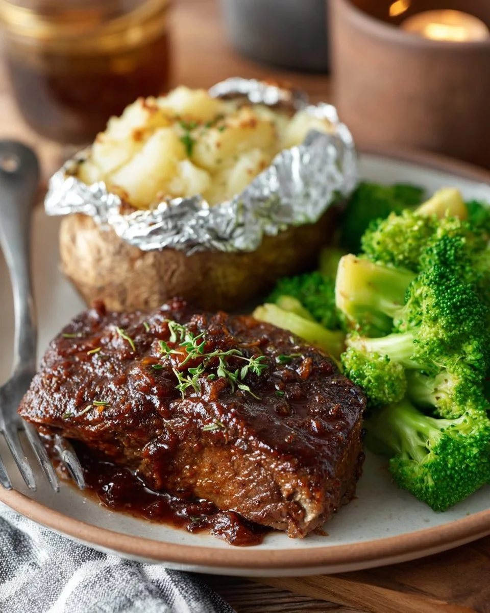 Deliciously cooked oven baked boneless beef ribs ready to serve.