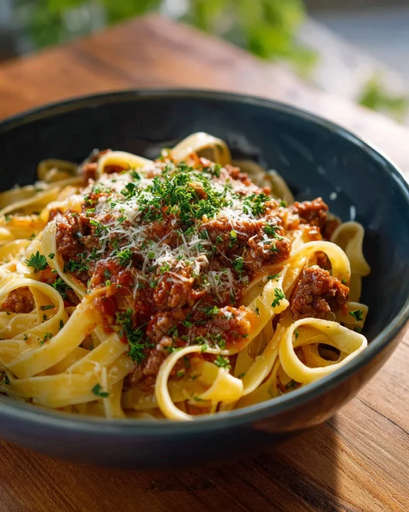 Slow Cooker Bolognese Sauce simmering with rich flavors in a pot