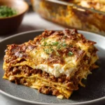 Delicious authentic Italian lasagna with layers of cheese, meat, and sauce