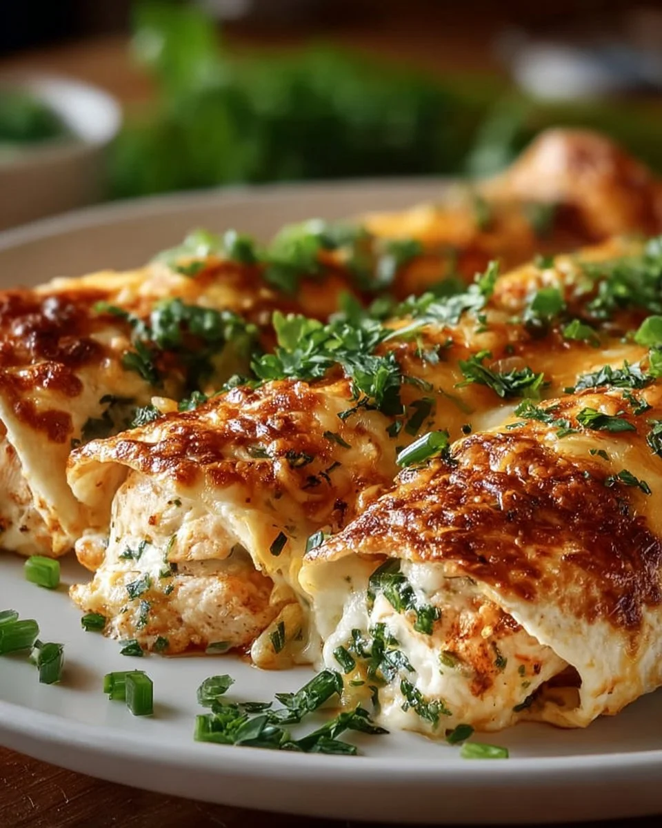 Delicious cheesy chicken garlic wraps served on a plate