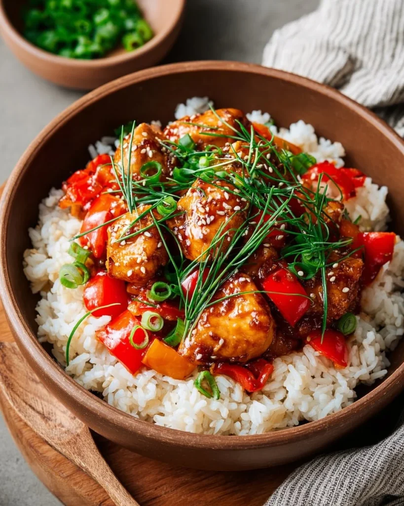 Delicious Chicken Stir Fry with vibrant bell peppers and fresh vegetables