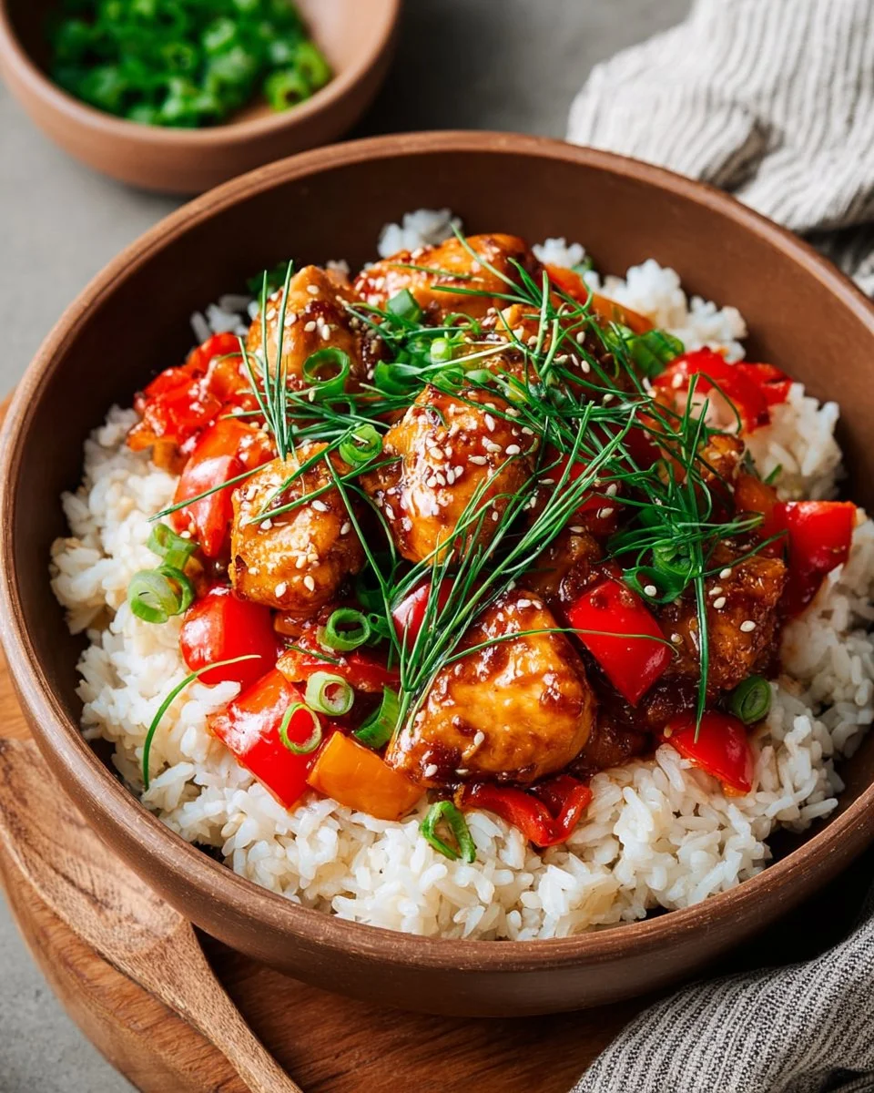 Delicious Chicken Stir Fry with vibrant bell peppers and fresh vegetables