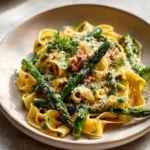 Creamy Pasta Primavera with vibrant vegetables and pasta served in a bowl
