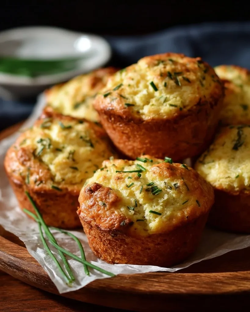Fluffy cauliflower muffins on a plate, showcasing their golden tops and fluffy texture.
