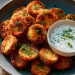 Crispy and delicious fried pickle chips served as a snack or appetizer