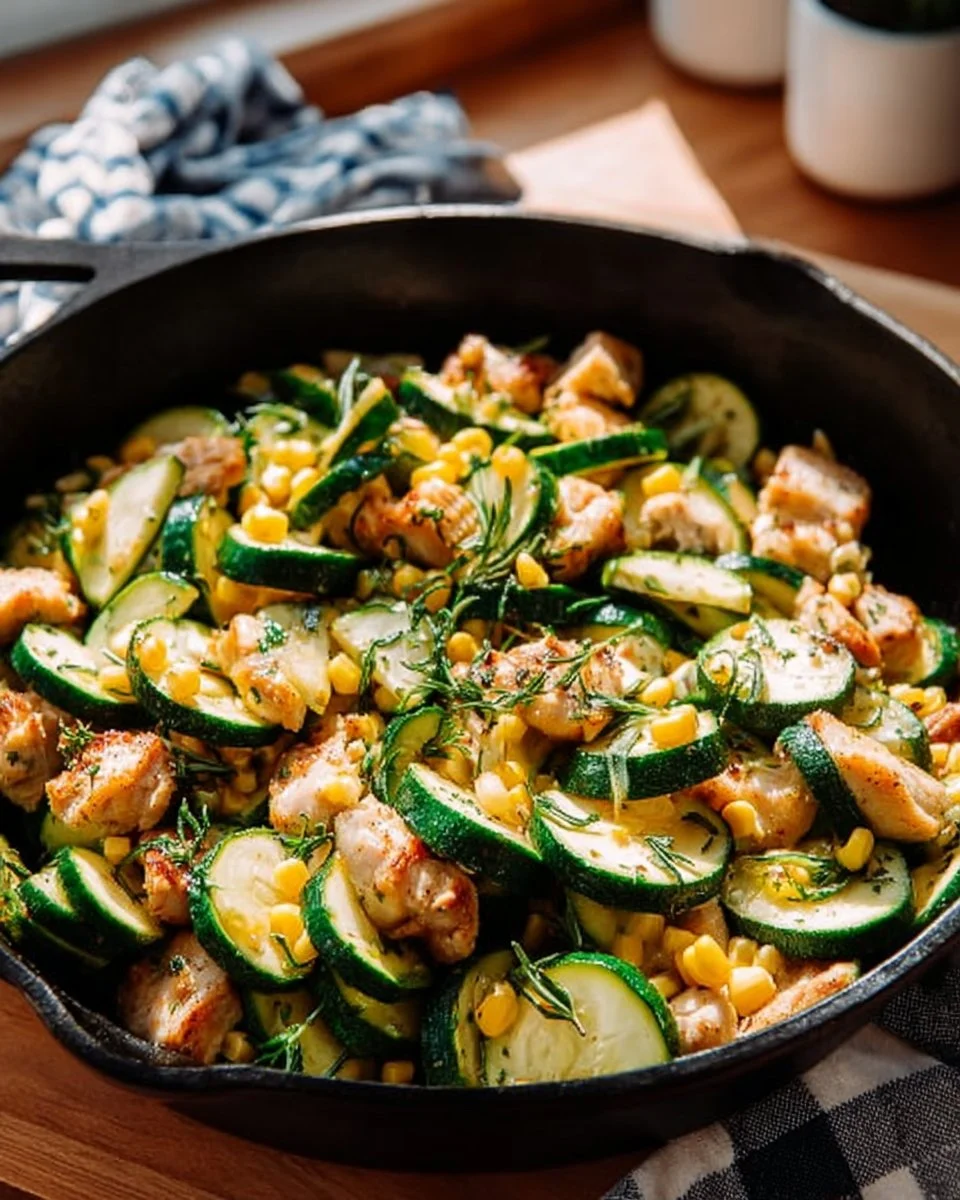 Delicious Garlic Chicken served with zucchini for a healthy meal