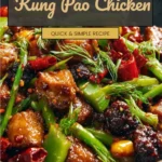 Delicious plate of Kung Pao Chicken with peppers, peanuts, and chicken pieces.