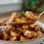 Deliciously simple baked apples with cinnamon and nuts on a plate.