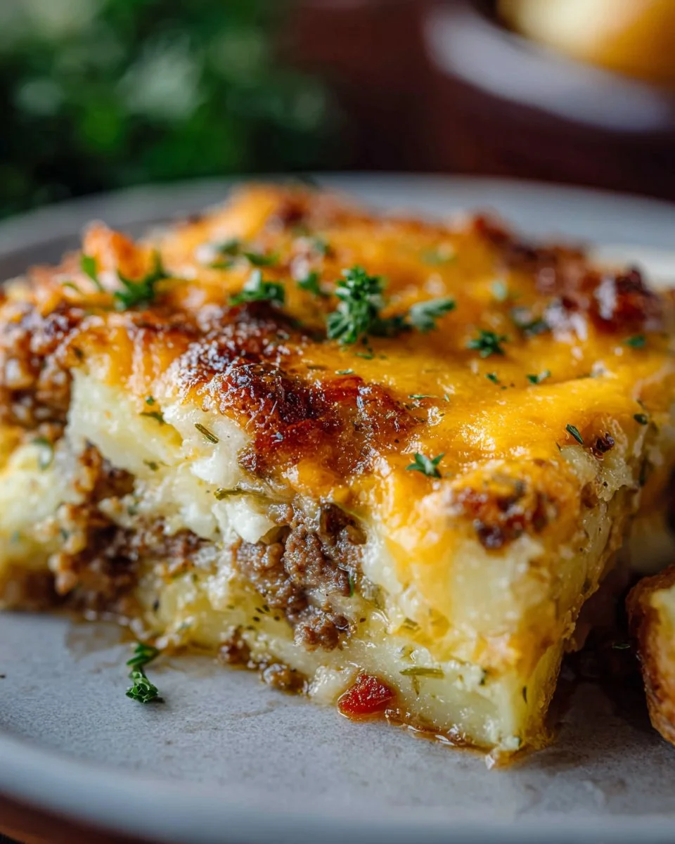 Easy overnight breakfast casserole with eggs, cheese, and vegetables