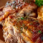 Oven-roasted turkey thighs served with herbs and spices