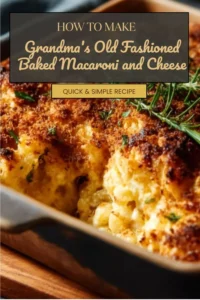 Baked macaroni and cheese in a casserole dish, topped with golden breadcrumbs.