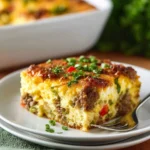 Delicious hashbrown breakfast casserole served in a dish
