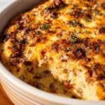 Delicious McGriddle Casserole served on a plate with syrup and toppings