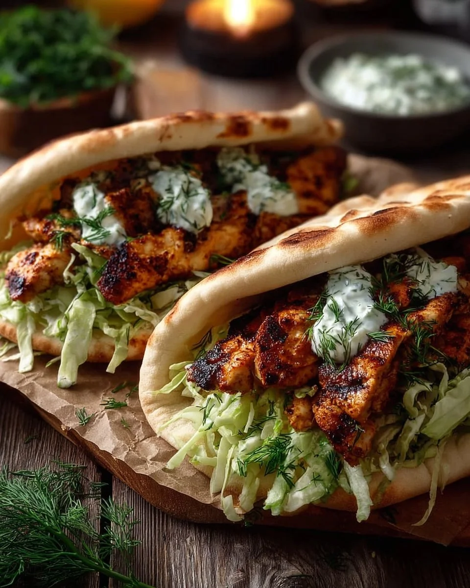 Sheet Pan Chicken Pitas with seasoned chicken and fresh vegetables