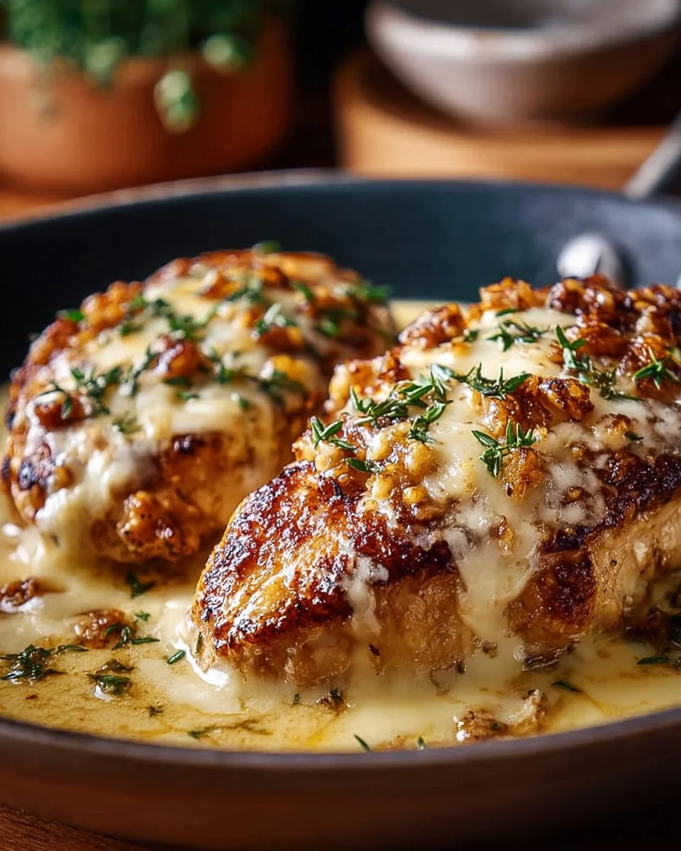 Delicious Texas Roadhouse smothered chicken topped with savory flavors.