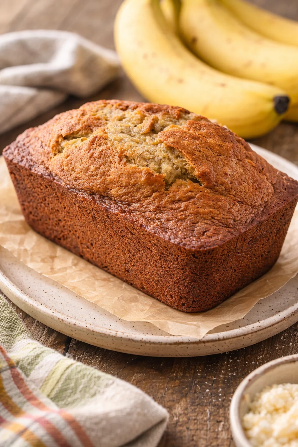 Delicious homemade banana bread freshly baked and sliced