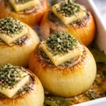 Delicious butter roasted onions served as a side dish