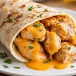 Cheesy garlic chicken wraps filled with flavorful ingredients