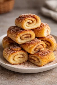 Cinnamon roll snails fresh out of the oven, drizzled with icing.