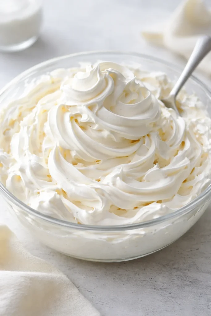 Delicious Cool Whip and pudding frosting on a chocolate cake