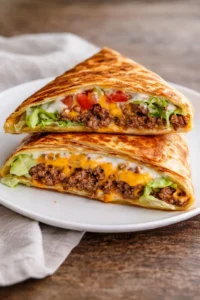 Delicious homemade Keto Crunchwraps filled with fresh ingredients