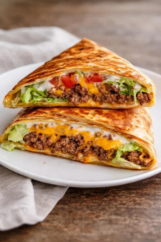 Delicious homemade Keto Crunchwraps filled with fresh ingredients