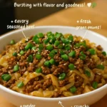 Low-carb Mongolian Ground Beef served with sautéed cabbage