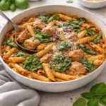 Delicious Marry Me Chicken Pasta served in a creamy sauce with fresh herbs.