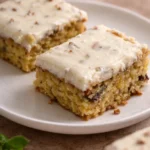 Pineapple-Pecan Cake with Cream Cheese Frosting on a decorative plate