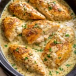 Crock Pot Ranch Chicken cooked with herbs and spices.