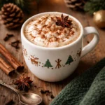 A delicious Spiced Christmas Chai Latte featuring warm spices and festive aromatics.