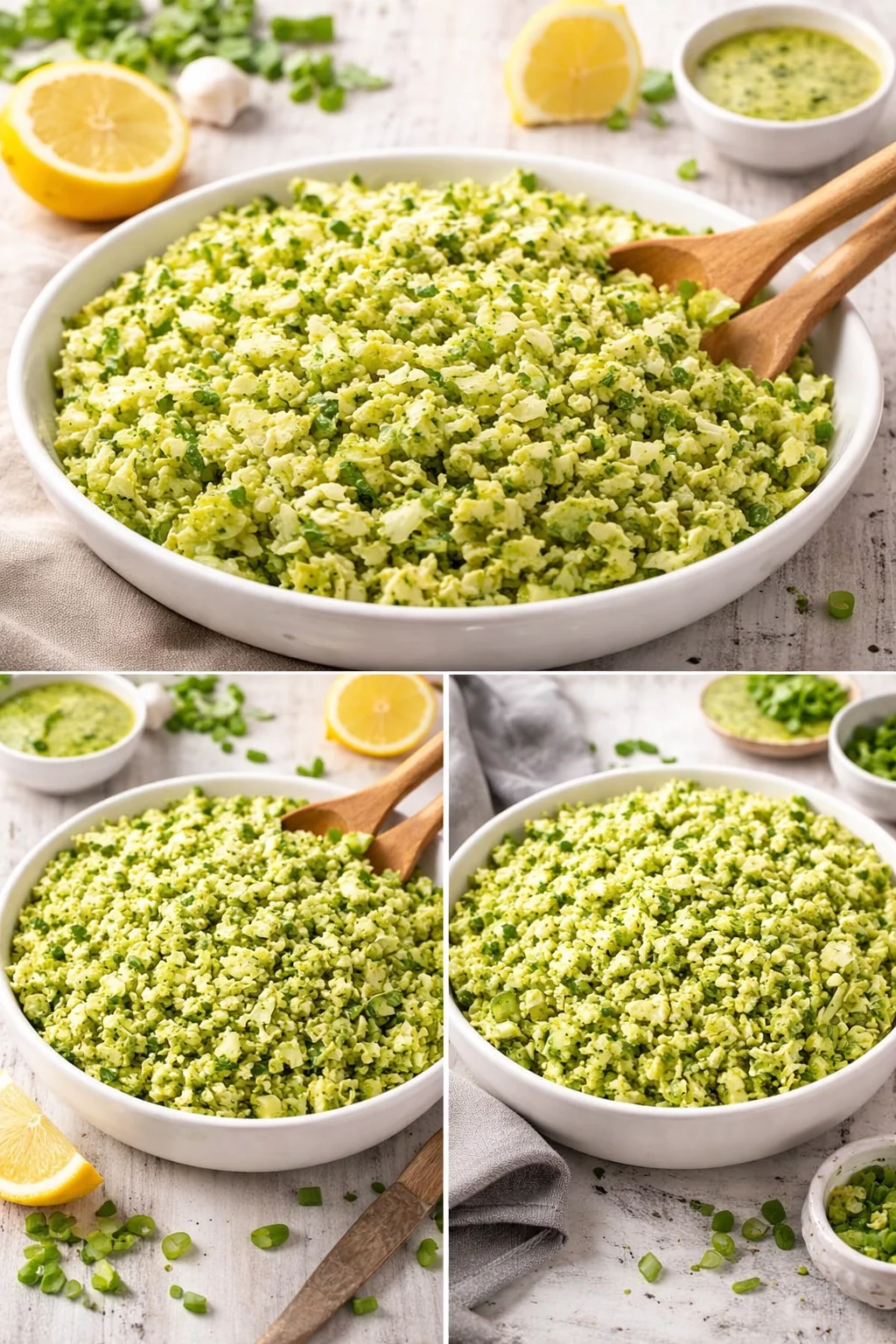 A vibrant bowl of TikTok Green Goddess Salad with fresh greens and dressing.