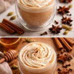 A warm vanilla chai latte topped with cinnamon and whipped cream in a cozy setting.