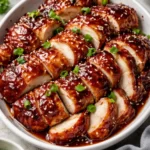 Plate of barbecue pork chicken served with side dishes